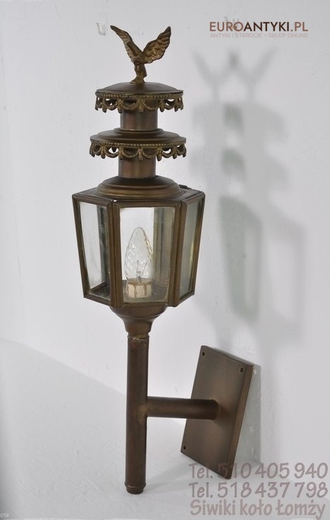 ANTYK STARA LAMPA POWOZOWA kinkiet xl elektryczna