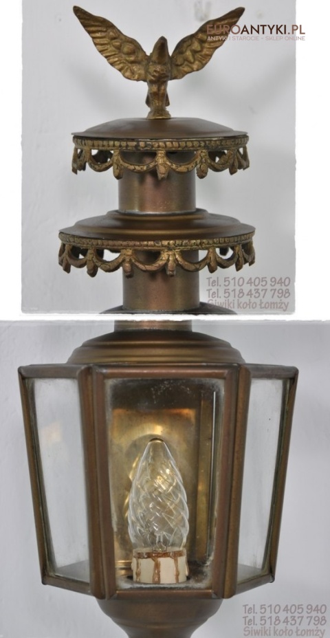 ANTYK STARA LAMPA POWOZOWA kinkiet xl elektryczna
