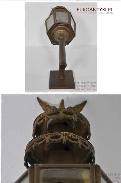 ANTYK STARA LAMPA POWOZOWA kinkiet xl elektryczna