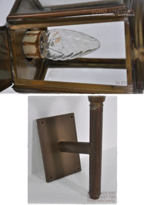 ANTYK STARA LAMPA POWOZOWA kinkiet xl elektryczna