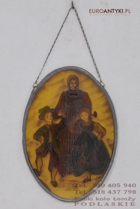 ANTYK STARY WITRAZ VINTAGE MATKA MAMA Z DZIECMI