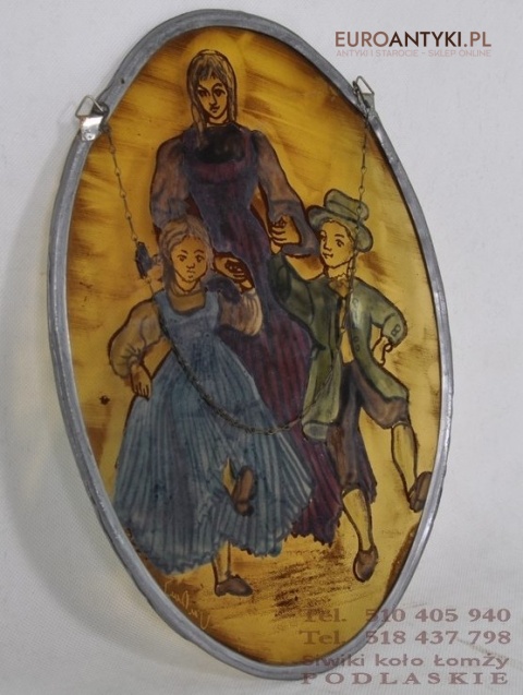 ANTYK STARY WITRAZ VINTAGE MATKA MAMA Z DZIECMI