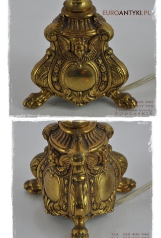 DUZA STARA ZLOTA LAMPKA LAMPA Z ANIOLKIEM ANIOLEM