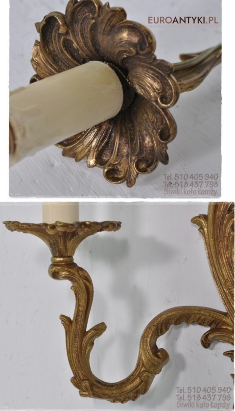 DUZY ZLOTY KINKIET BAROK ROKOKO STARE ZLOTO ANTYK