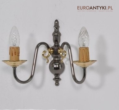 DWA SREBRNE GRAFITOWE KINKIETY LAMPKI DO PAJAKA