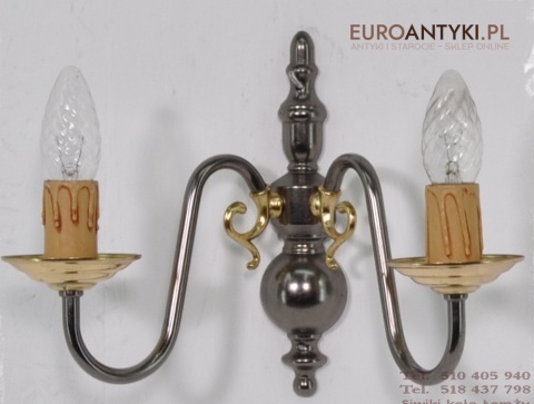 DWA SREBRNE GRAFITOWE KINKIETY LAMPKI DO PAJAKA