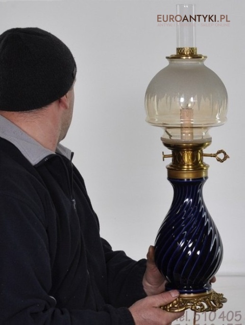 RICHELIEU FRANCJA LAMPA PORCELANA paint a la main