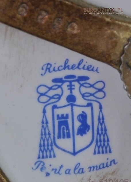 RICHELIEU FRANCJA LAMPA PORCELANA paint a la main
