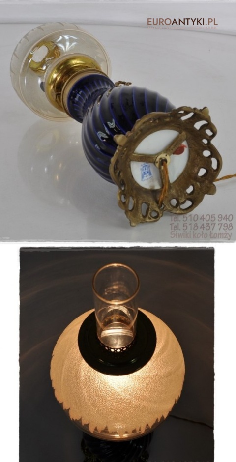 RICHELIEU FRANCJA LAMPA PORCELANA paint a la main