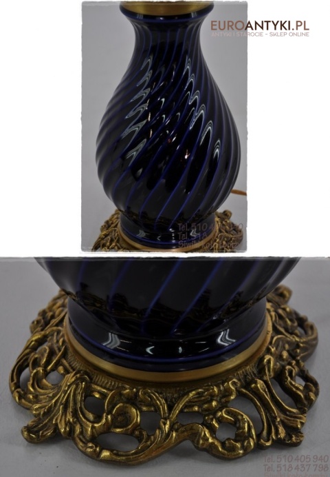 RICHELIEU FRANCJA LAMPA PORCELANA paint a la main