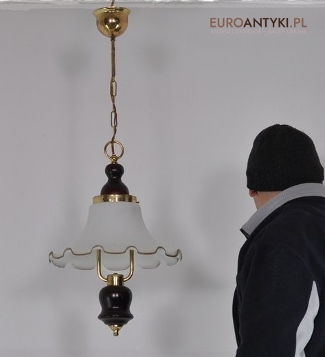 STARA LAMPA LUSTYKALNA KLOSZ SZKLANY KWIAT DO HOLU