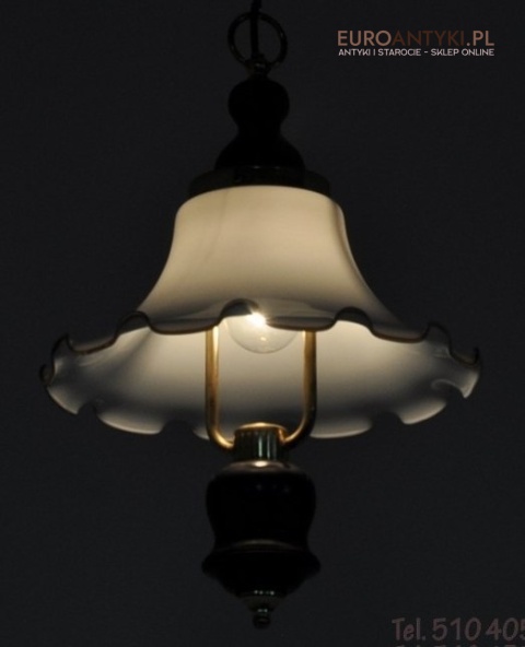 STARA LAMPA LUSTYKALNA KLOSZ SZKLANY KWIAT DO HOLU