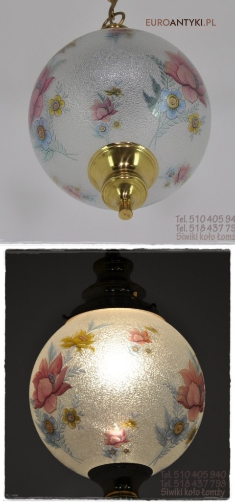 STARA LAMPKA LAMPA SZKLANA KULA DO GANKA HOLU