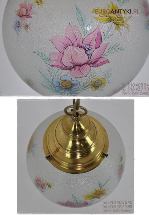 STARA LAMPKA LAMPA SZKLANA KULA DO GANKA HOLU