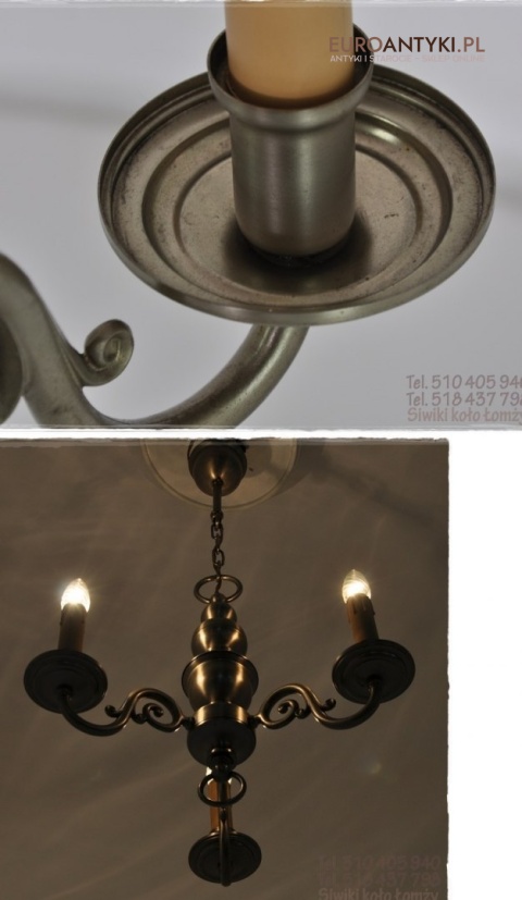 STARA MALA MALUTKA SREBRNA LAMPA ZYRANDOL DO HOLU