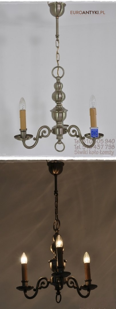 STARA MALA MALUTKA SREBRNA LAMPA ZYRANDOL DO HOLU