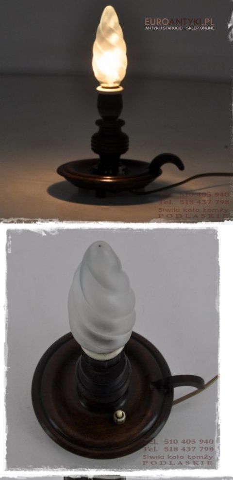 STARA RZEZBIONA DREWNIANA LAMPKA GRUNDERZEIT ANTYK