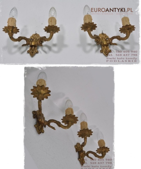 STARE ZLOTE KINKIETY EMPIRE EMPIR STYL ANGIELSKI