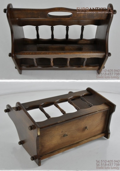 STARY DREWNIANY GAZETNIK GAZECIAK STOJAK NA GAZETY