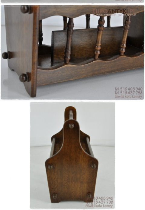 STARY DREWNIANY GAZETNIK GAZECIAK STOJAK NA GAZETY