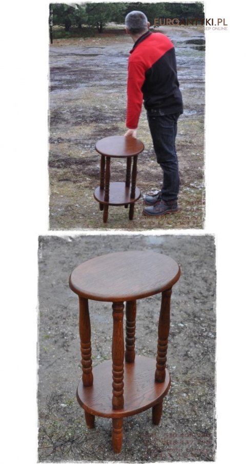 STARY OWALNY STOJAK STOJACZEK NA KWIATY STOLIK