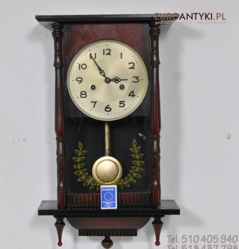 STARY MUZEALNY ZEGAR WISZACY NA SCIANE SCIENNY