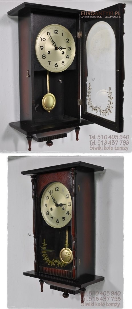 STARY MUZEALNY ZEGAR WISZACY NA SCIANE SCIENNY