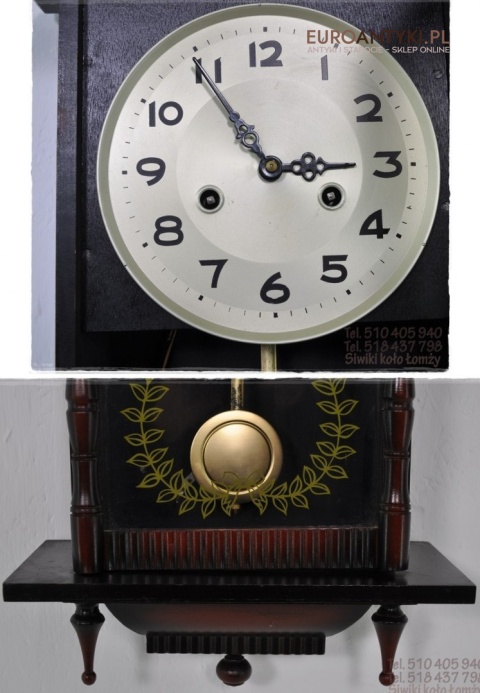 STARY MUZEALNY ZEGAR WISZACY NA SCIANE SCIENNY