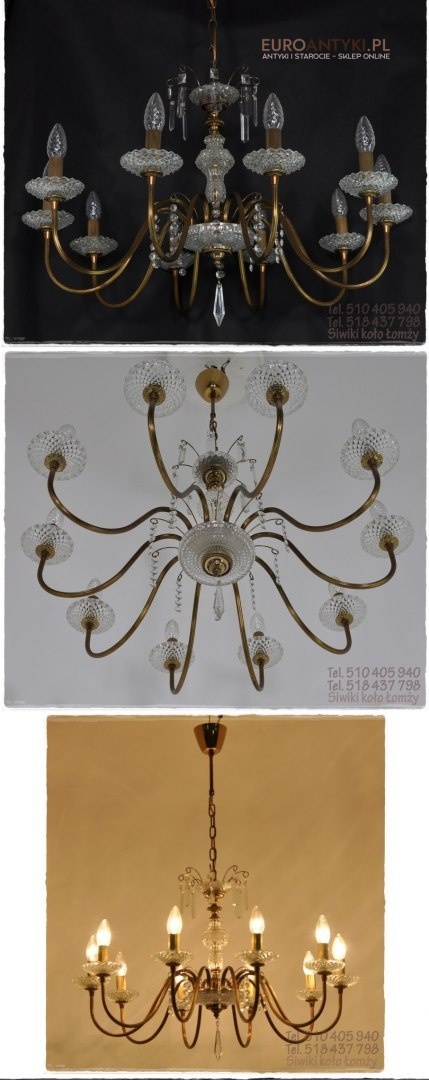 XL DUZY STARY ZYRANDOL SZKLANY DO SALONU ANTYK XL