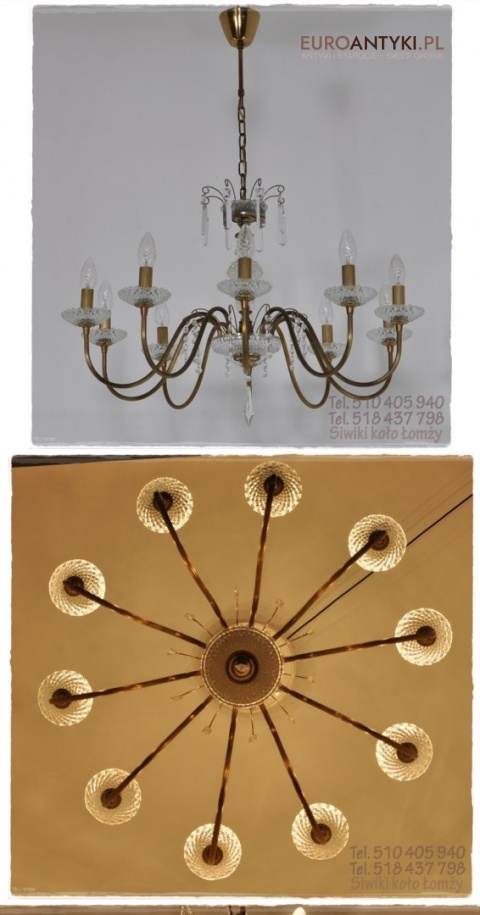 XL DUZY STARY ZYRANDOL SZKLANY DO SALONU ANTYK XL