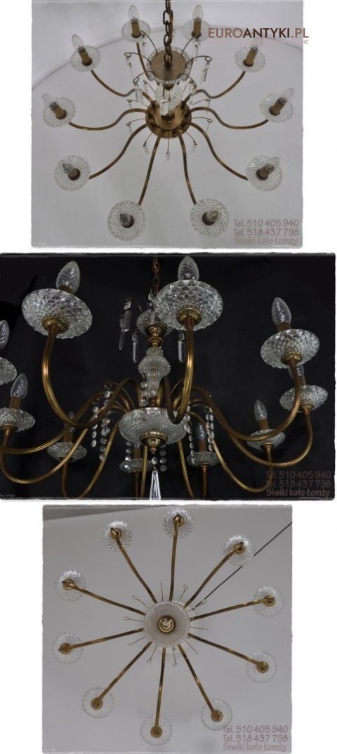 XL DUZY STARY ZYRANDOL SZKLANY DO SALONU ANTYK XL