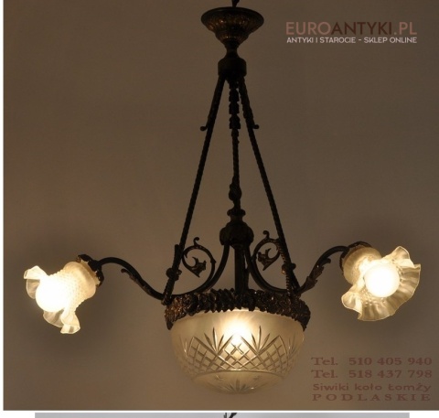 XL LAMPA ZYRANDOL ART NOUVEAU SECESJA JUGENDSTIL