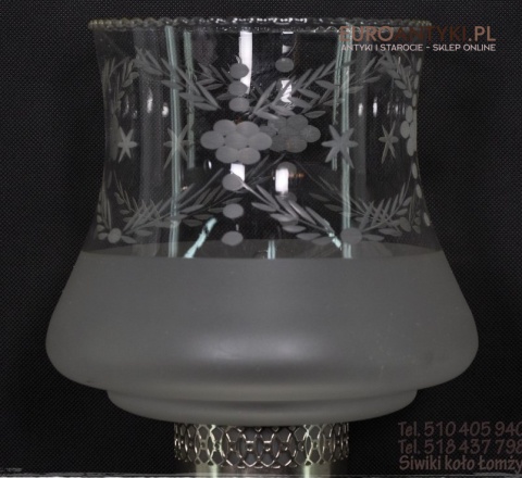 XL SREBRNA DUZA STARA JAPONSKA LAMPA Z PORCELANY