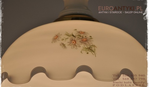 XL STARA LAMPA SUFITOWA SZKLANY DUZY KLOSZ KWIAT