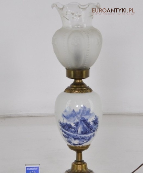 XL STARA LAMPKA LAMPA HOLENDERSKA z WIATRAKAMI