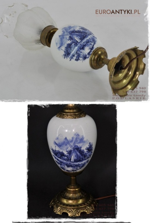 XL STARA LAMPKA LAMPA HOLENDERSKA z WIATRAKAMI