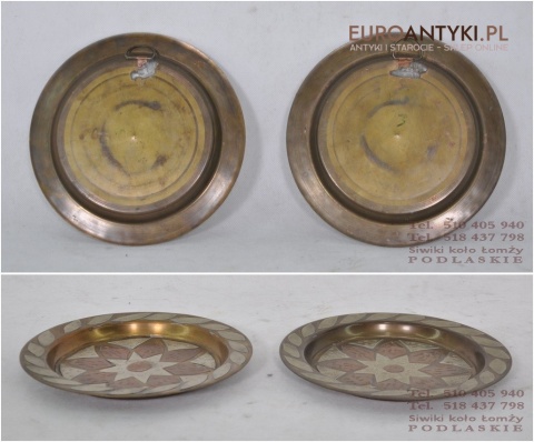 2 MOSIEZNE TALERZE TALERZYKI ORIENTALNE ARABSKIE
