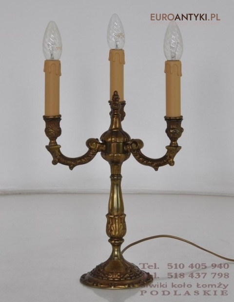 ANTYK STARA LAMPA LAMPKA BAROK ROKOKO Z MOSIADZU