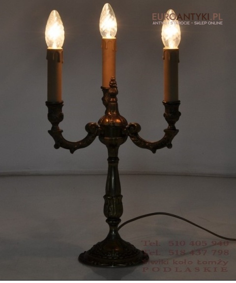 ANTYK STARA LAMPA LAMPKA BAROK ROKOKO Z MOSIADZU