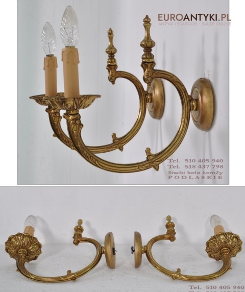 DUZE STARE ZLOTE KINKIETY LAMPKI LAMPY NA SCIANE