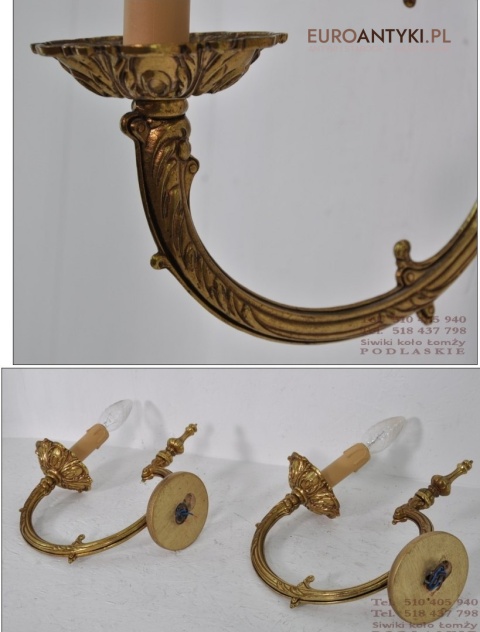 DUZE STARE ZLOTE KINKIETY LAMPKI LAMPY NA SCIANE