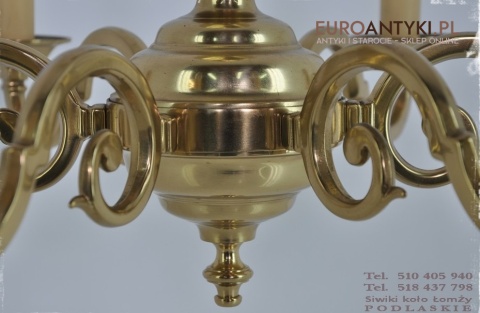 DUZY STARY ZLOTY ZYRANDOL SALONOWY Z MOSIADZU