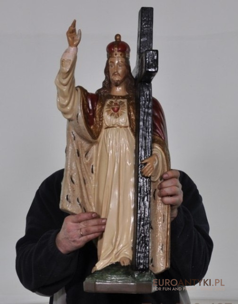 JEZUS CHRYSTUS DUZA STARA FIGURKA FIGURA ANTYK XXL