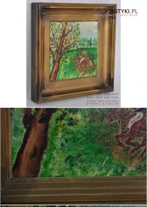 MALY OBRAZEK OBRAZ JEZDZIEC NA KONIU