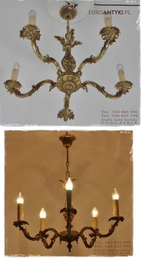 SLICZNY STARY ZYRANDOL W STYLU BAROK ROKOKO XL