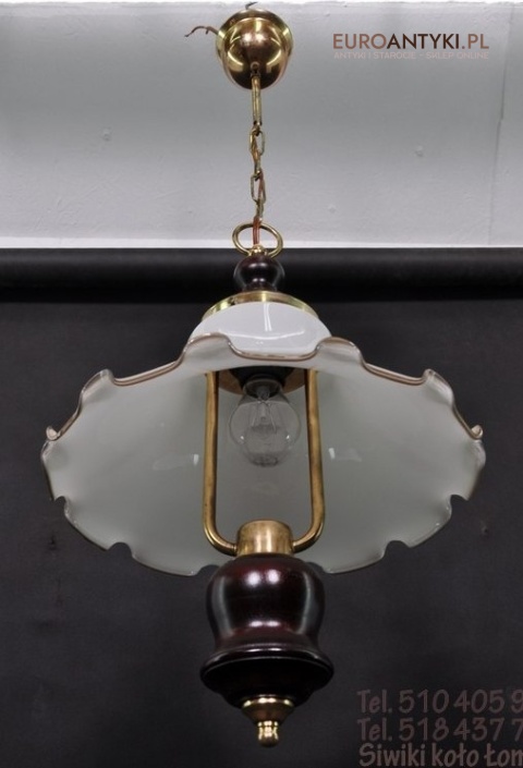 STARA LAMPA LUSTYKALNA KLOSZ SZKLANY KWIAT DO HOLU