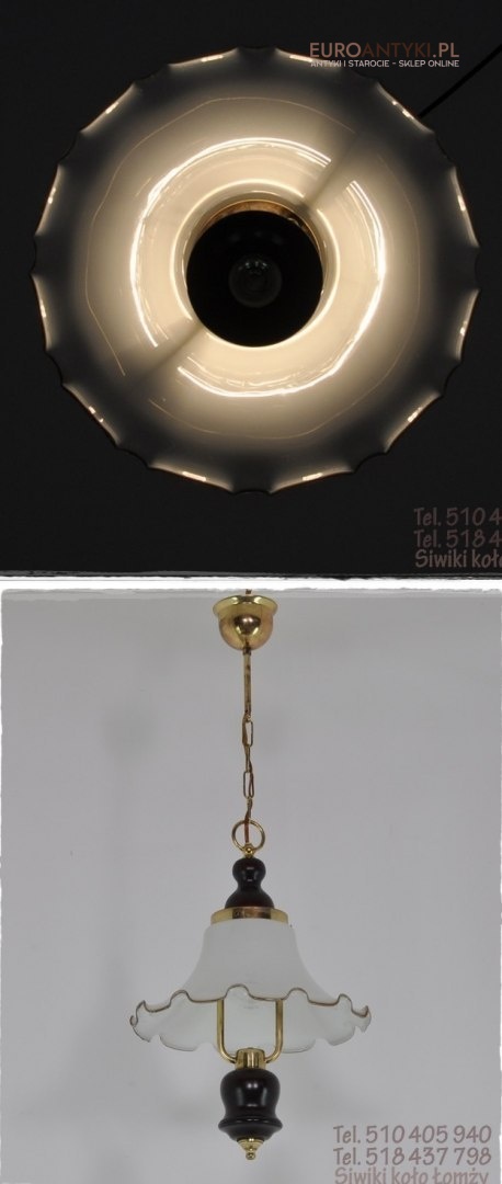 STARA LAMPA LUSTYKALNA KLOSZ SZKLANY KWIAT DO HOLU