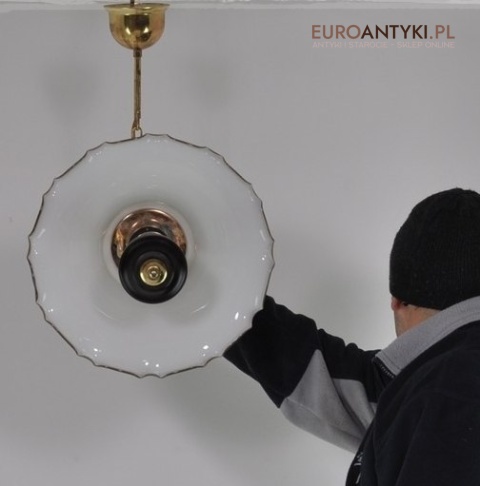 STARA LAMPA LUSTYKALNA KLOSZ SZKLANY KWIAT DO HOLU