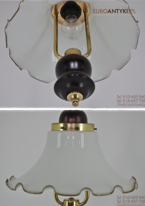 STARA LAMPA LUSTYKALNA KLOSZ SZKLANY KWIAT DO HOLU