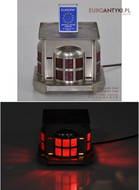 STARA LAMPKA LAMPA ART DECO SREBRNA SREBRNY KOLOR